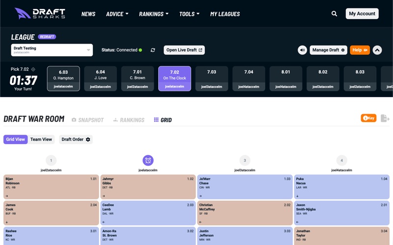 Draft Sharks Sync screenshot