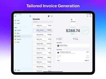 Zoho Solo: Invoice & Booking iPad screenshot