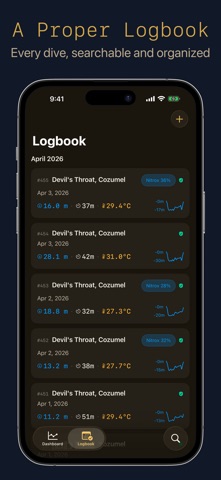 Slate: Dive Logbook iPhone screenshot