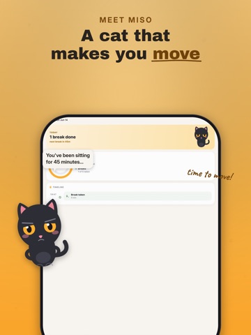 Meowve: Stand Up Break Timer iPad screenshot