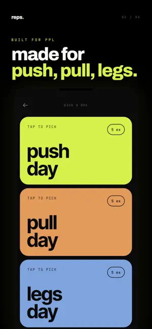 reps - Push Pull Legs Log screenshot 2