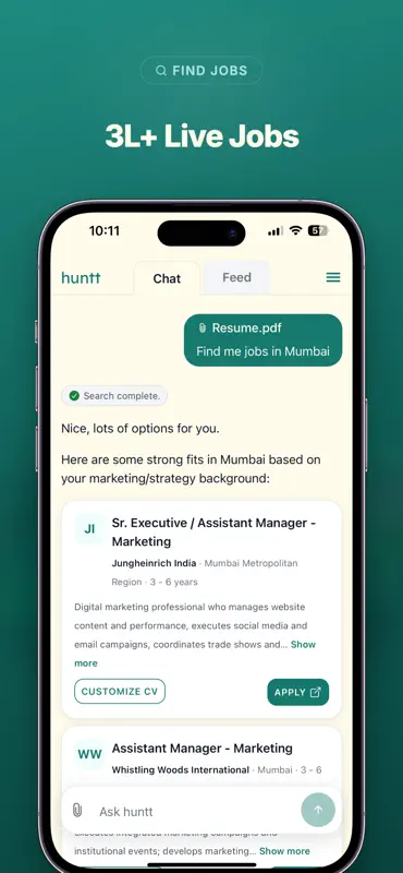 huntt – AI Job Search screenshot 1 of 4
