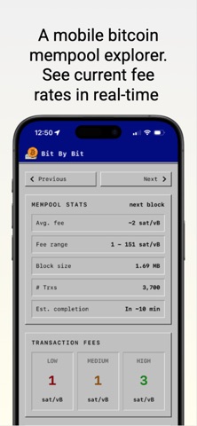 Bitbybit: mempool explorer screenshot