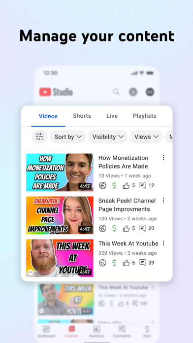 YouTube Studio screenshot1