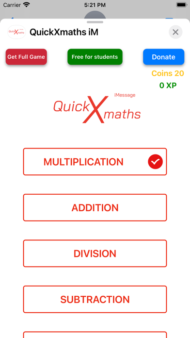 Quick Math Daily iM Screenshot