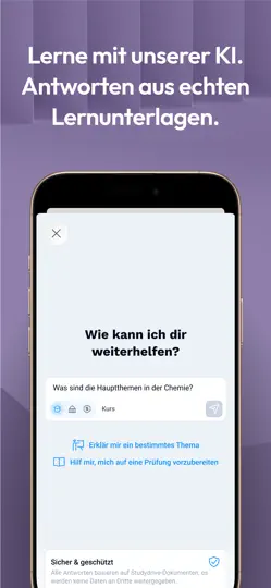 Screenshot von Studydrive: Uni Lernzettel, AI auf dem iPhone 4