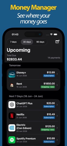 Subscription Tracker & Bills Screenshot 1 of 5