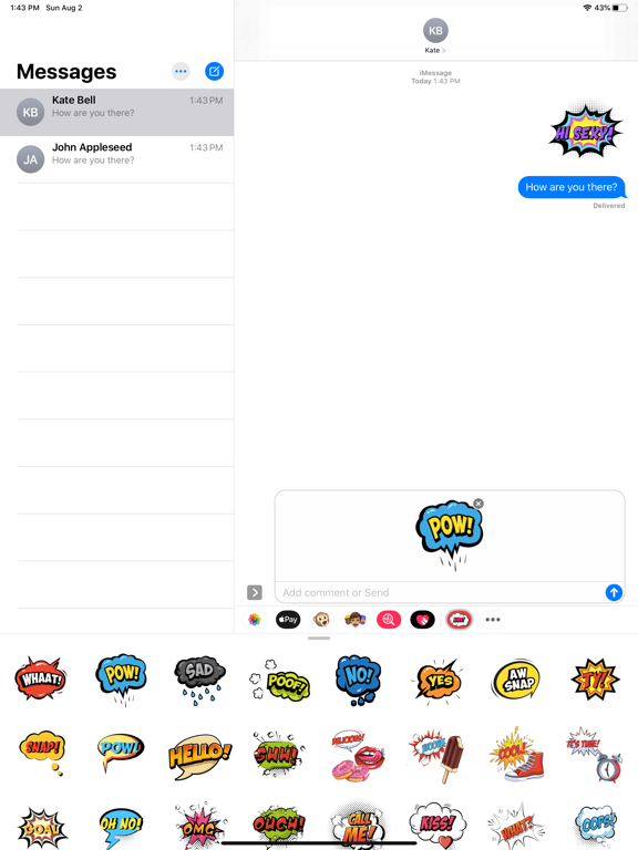 Screenshot #4 pour Comic Words Emotion Stickers