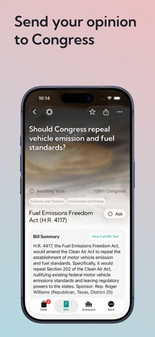 IssueVoter: Congress & Bills iPhone screenshot