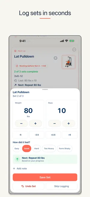 FirstSet Gym Log screenshot 1