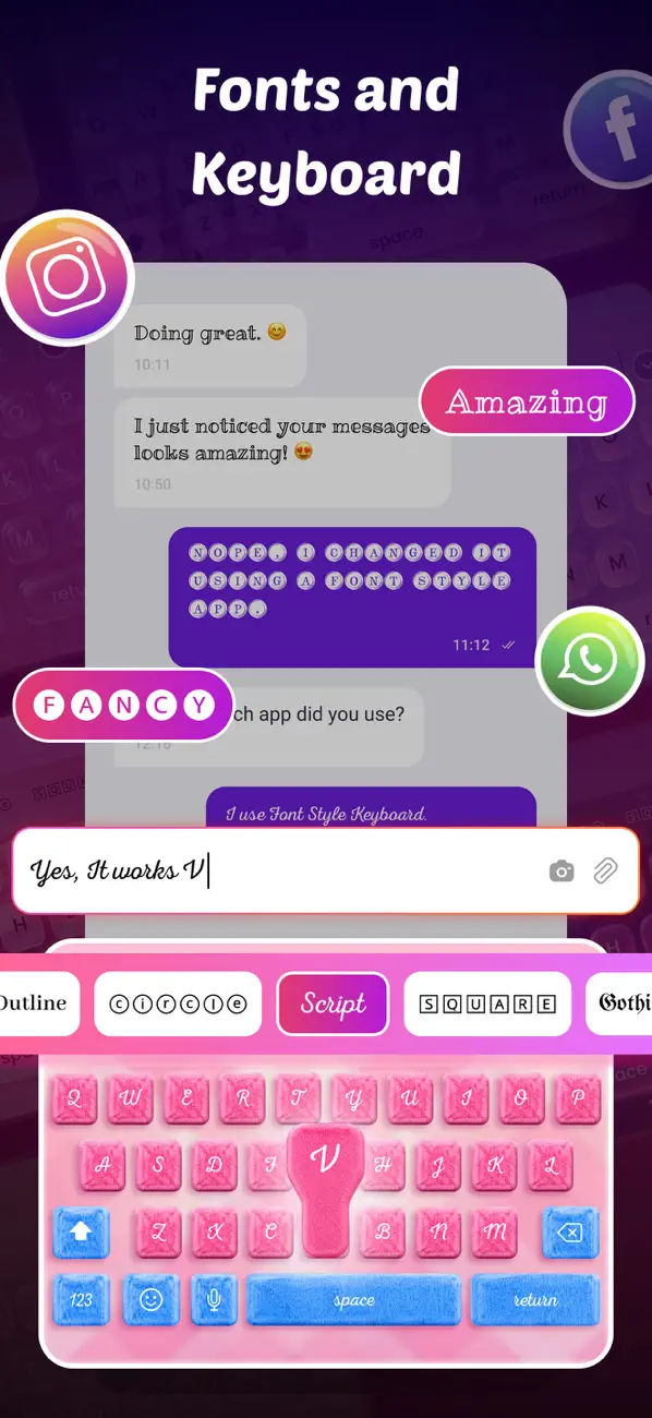 Screenshot #3 pour Cool Fonts Keyboard Themes