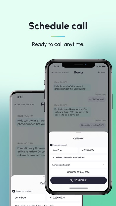 Revia - Personal phone call AI Screenshot