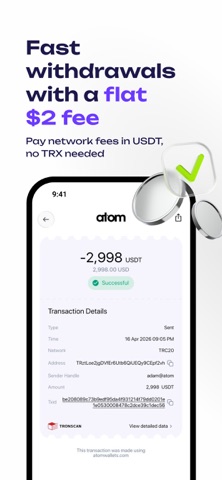 Atom: Crypto & USDT Wallet Screenshot 5 of 8