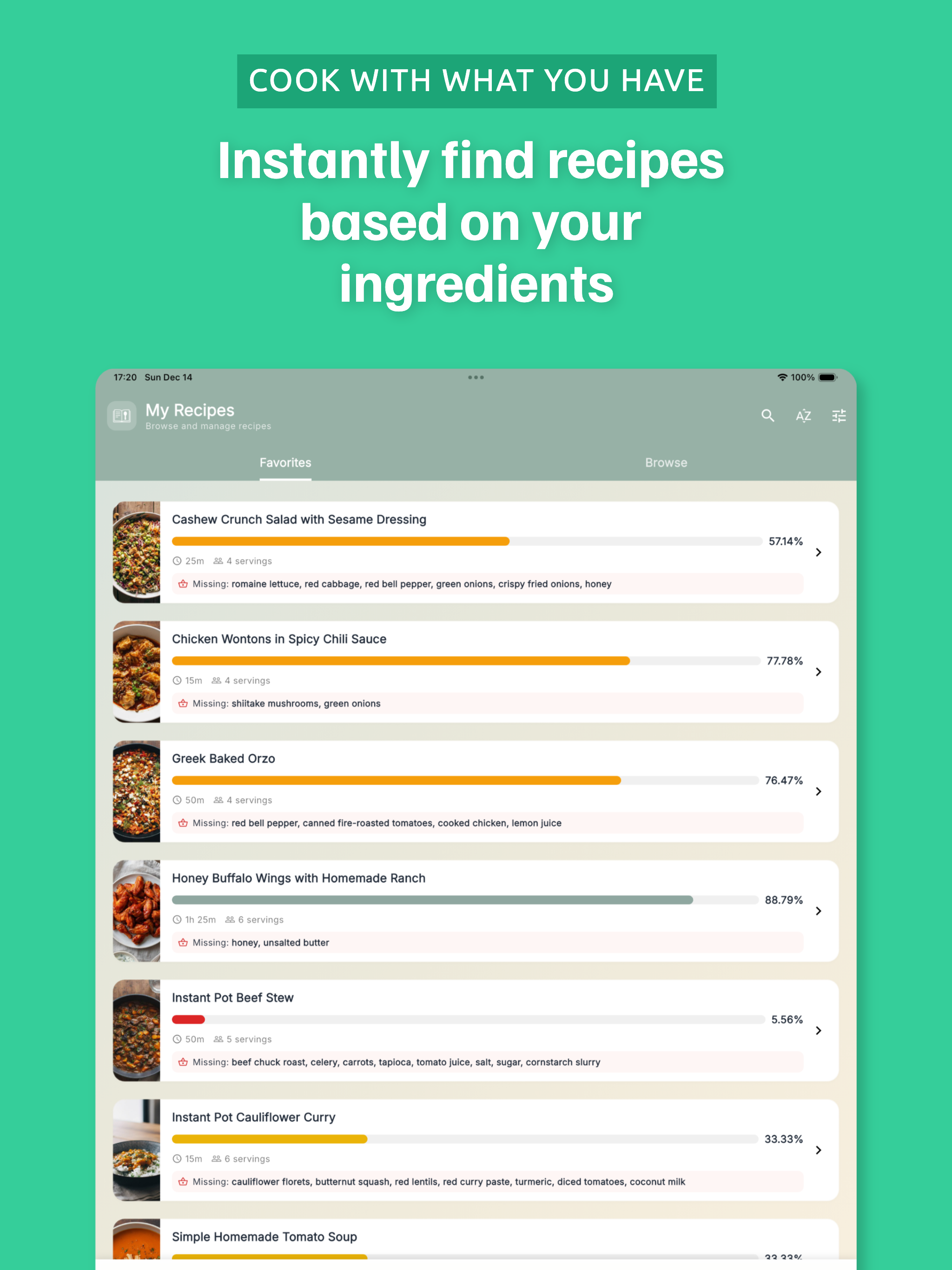 CooKing: Pantry & Meal Plan