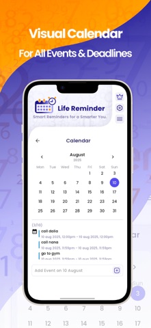 Life Reminder: Tasks & Events iPhone screenshot
