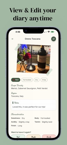 Wine Siplog – Wine Diary iPhone screenshot