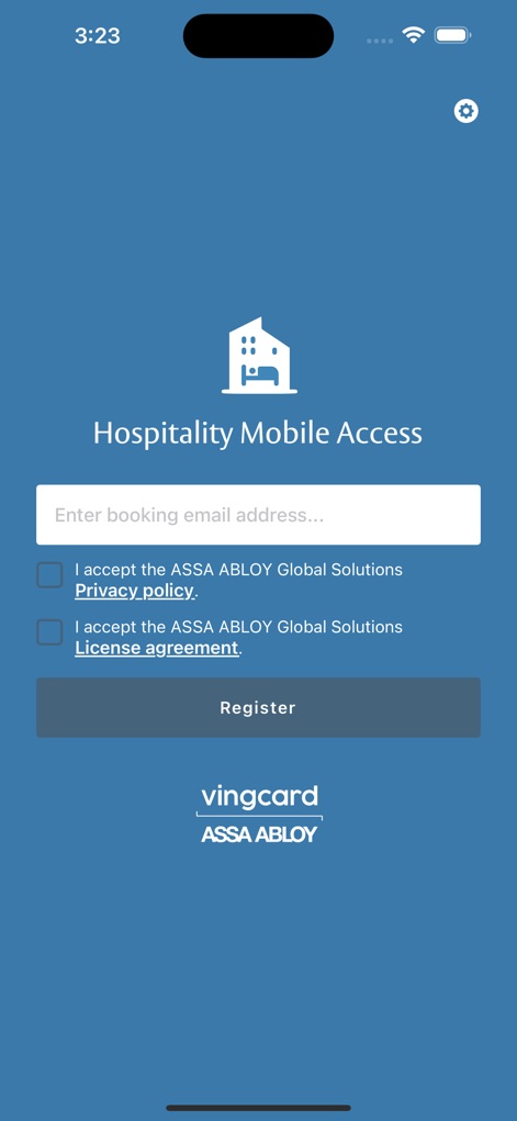 Hospitality Mobile Access - hospitality-mobile-access-registration-screen