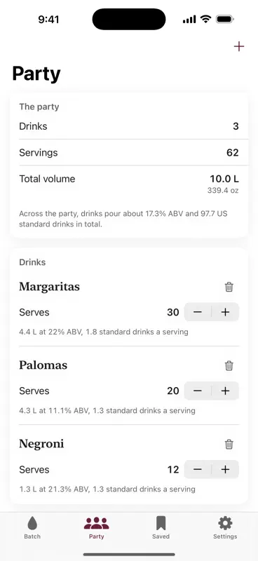 Batch Cocktail Calculator screenshot 3 of 6