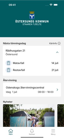 Avfallsappen Östersunds kommun iPhone screenshot 1