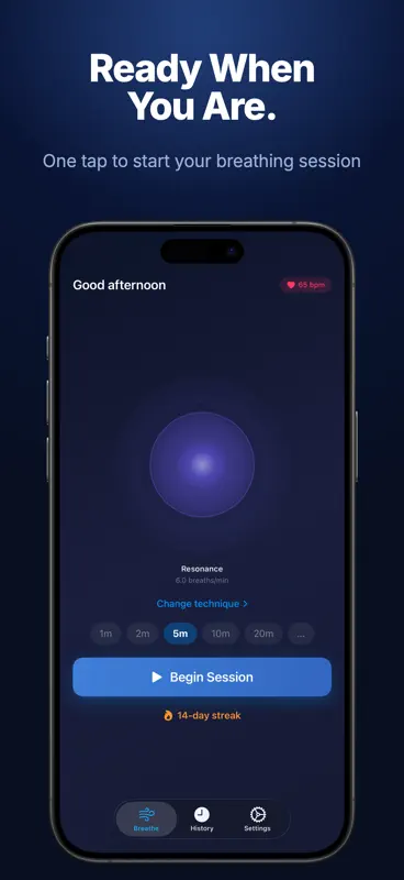 Respirix: HRV Breathing Coach screenshot 1 of 7