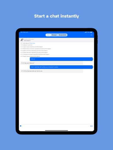 LogMeIn Rescue Customer iPad screenshot