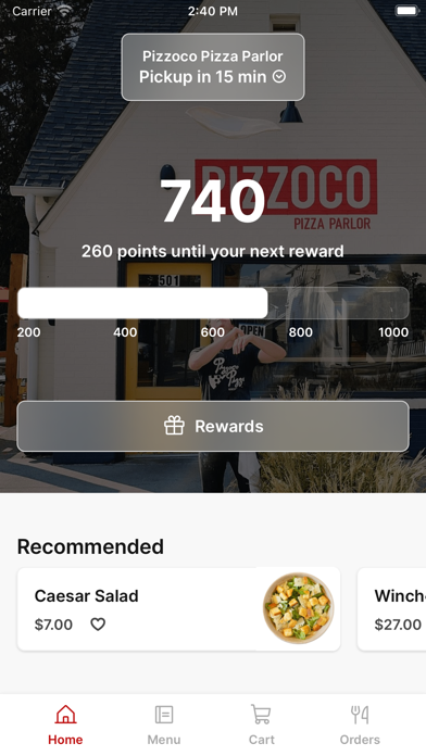 Pizzoco Pizza Parlor iPhone screenshot 1 - Food & Drink app