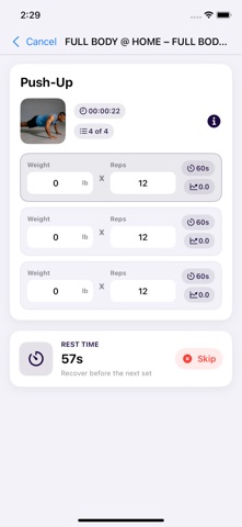 PumpPal-Physical Activity logs screenshot