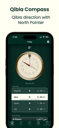 Prayer Times Qibla Compass Pro iPhone Ekran Görüntüsü 1