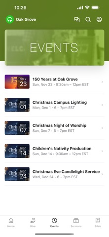 Oak Grove Baptist - CBVA iPhone screenshot
