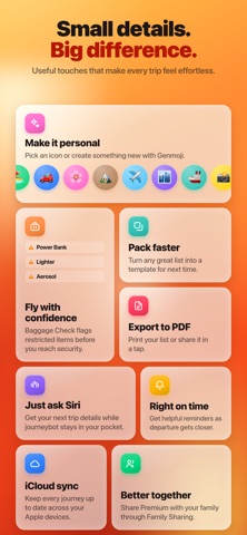 journeybot: trip packing list screenshot
