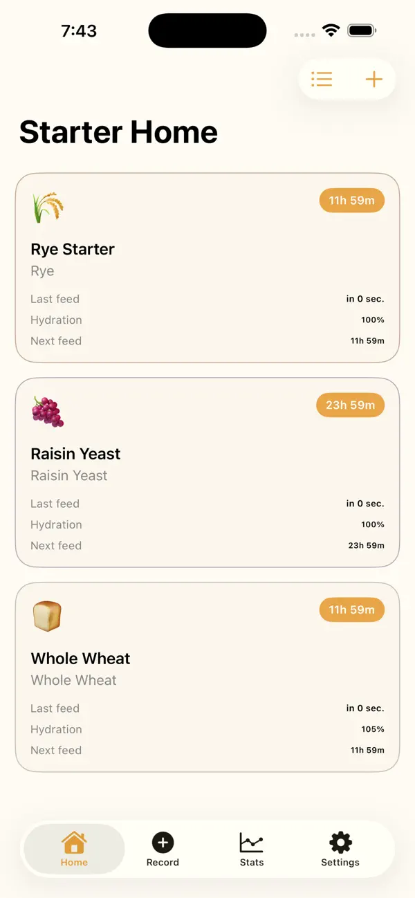 Screenshot #1 pour SourdoughStarterLog