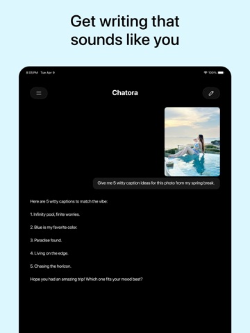 Chatora AI - Image & Voice iPad screenshot