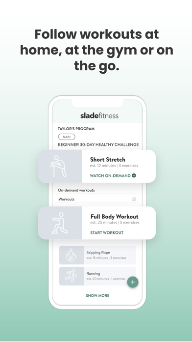Slade Fitness Online Screenshot