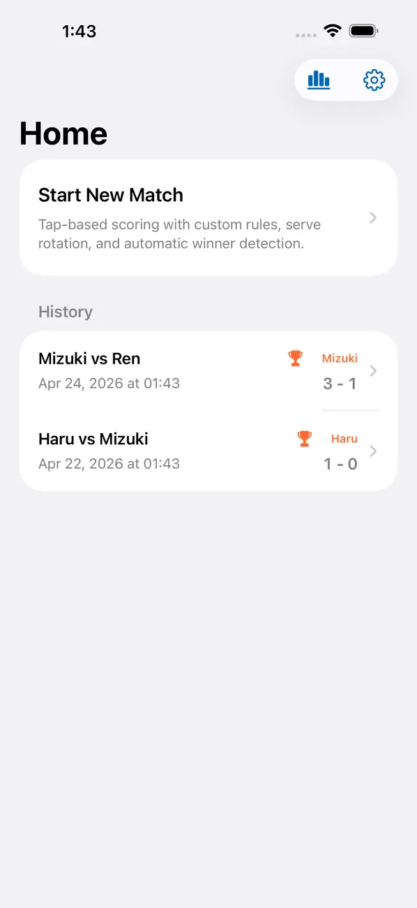 Screenshot #1 pour Tennis Table Score Tap