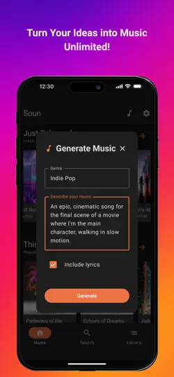 Screenshot von KI-Musik- Und Liedermacher auf dem iPhone 2