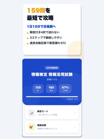 情報検定 情報活用試験 合格ドリル iPad screenshot