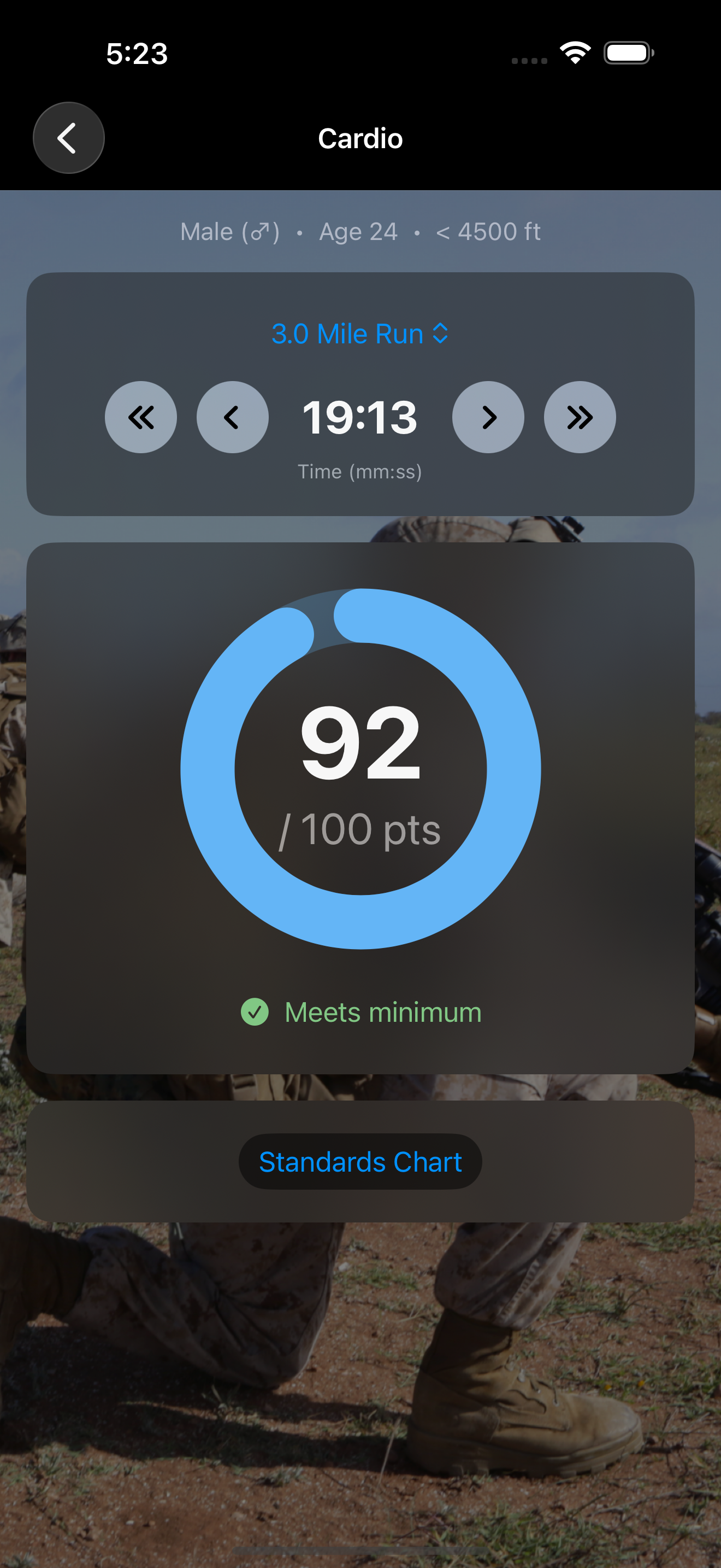 Fitness Calc for Marines screenshot 6