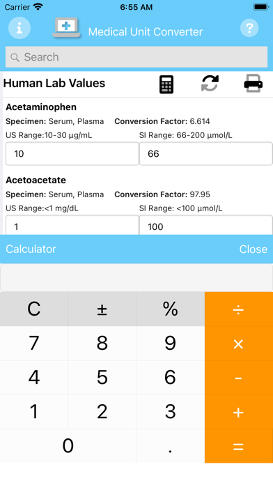 Medical Unit Converter Screenshot