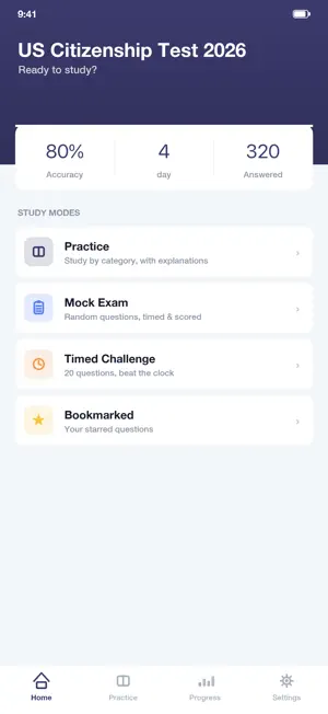 US Citizenship Test 2026 Quiz screenshot 1