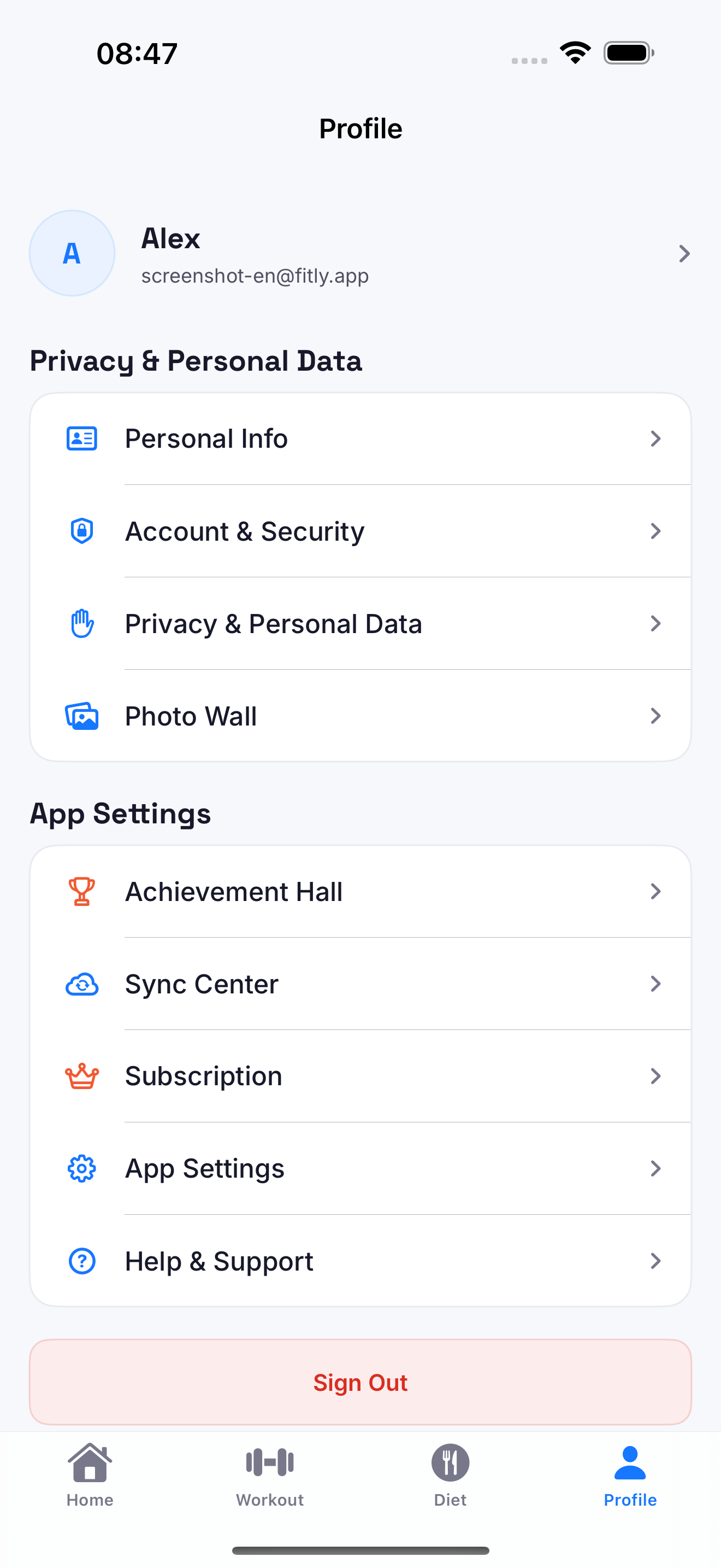 Fitly: Workout & Nutrition screenshot 4