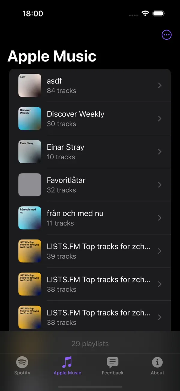 Screenshot #1 pour Playlist Transfer – Music