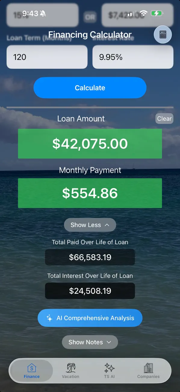 Screenshot #2 pour Timeshare Calculators with AI