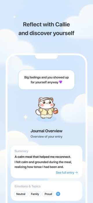 Screenshot of Callie: Food Self Care Pet