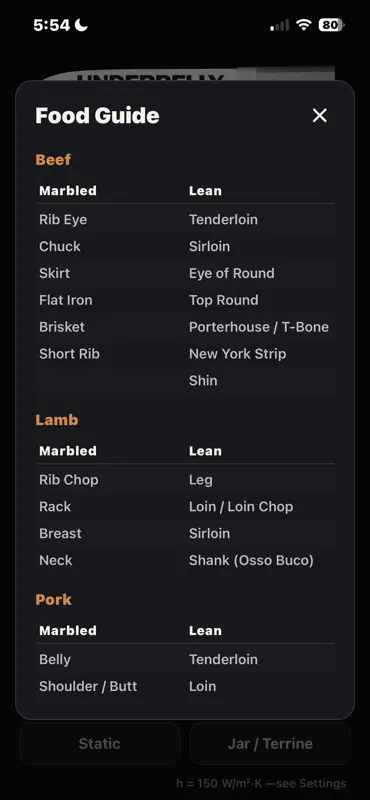 Underbelly Sous Vide Calc screenshot 7 of 9