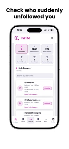 Inzite: Unfollower Tracker Screenshot 3 of 8