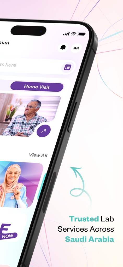 Wareed Labs | مختبرات وريد - Explore the convenience of medical care, showcasing options for home visits and a comprehensive view of available services.