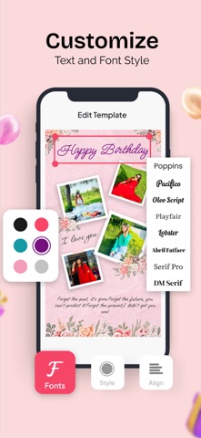Birthday Card Maker -  wishes screenshot