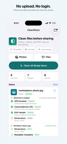 CleanShare: Metadata Cleaner Screenshot 3 of 3