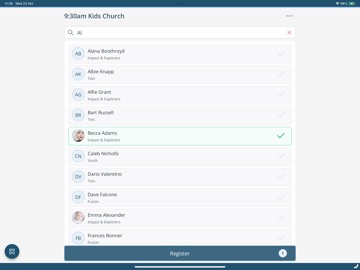 CharitySuite Check-In iPad screenshot