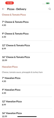 K2 Pizza & Peri Peri. iPhone screenshot